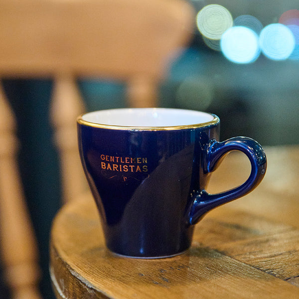 Loveramics Tulip Coffee Mug with gold rim and The Gentlemen Baristas logo